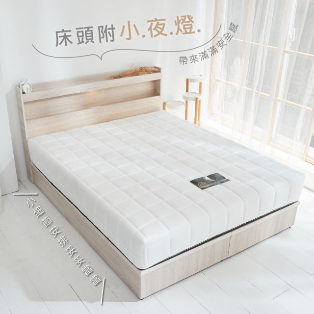 【藤原傢俬】白色戀人5件式房間組 (床頭+6分木芯板床底+3x6衣櫥+2抽櫃+床墊)